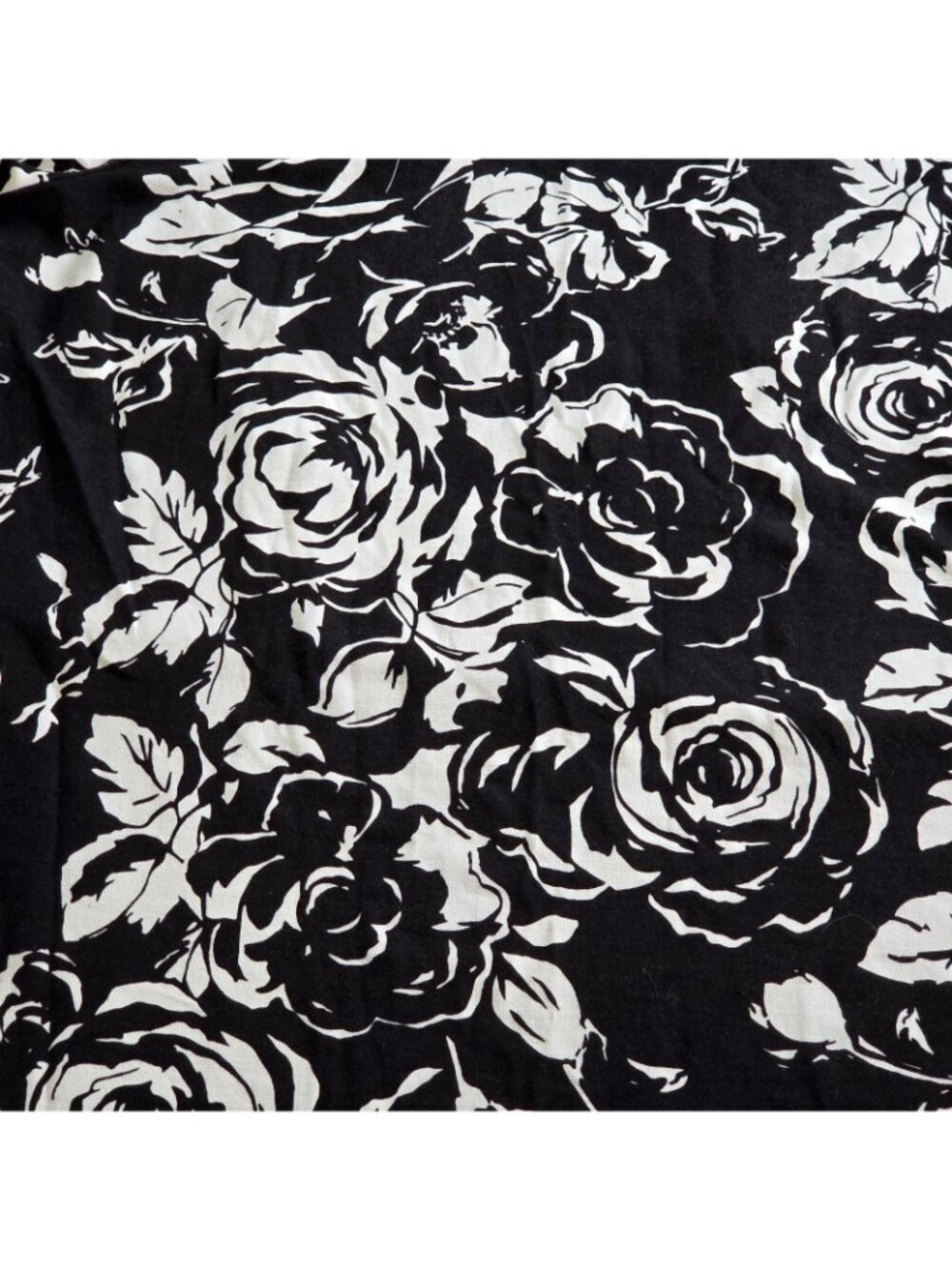 Ralph Lauren Midi Dress Plus Size 3X Black White Floral Ruffled Hem Belt Viscose - Picture 15 of 16